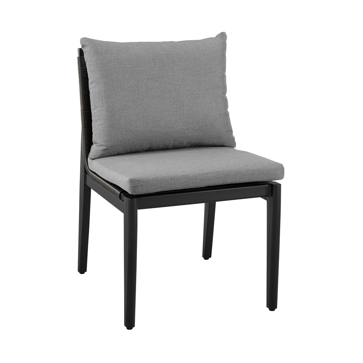 Cayman - Outdoor Patio 5-Piece Round Dining Table Set In Aluminum With Gray Cushions