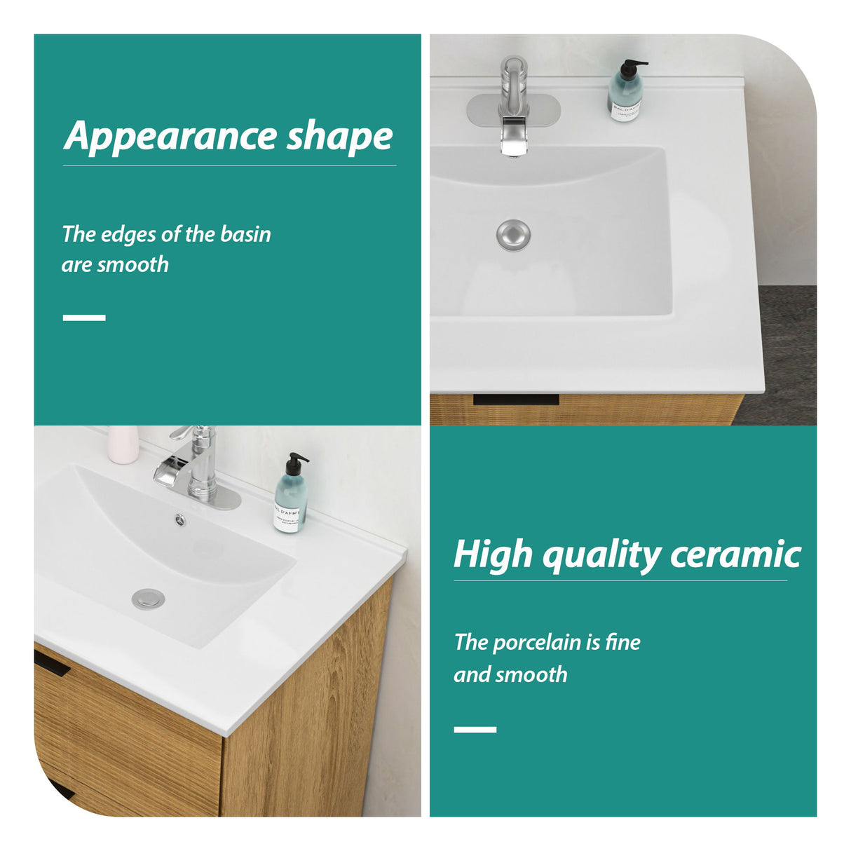Premium Rectangular Vanity Top With Single Faucet Hole And Overflow