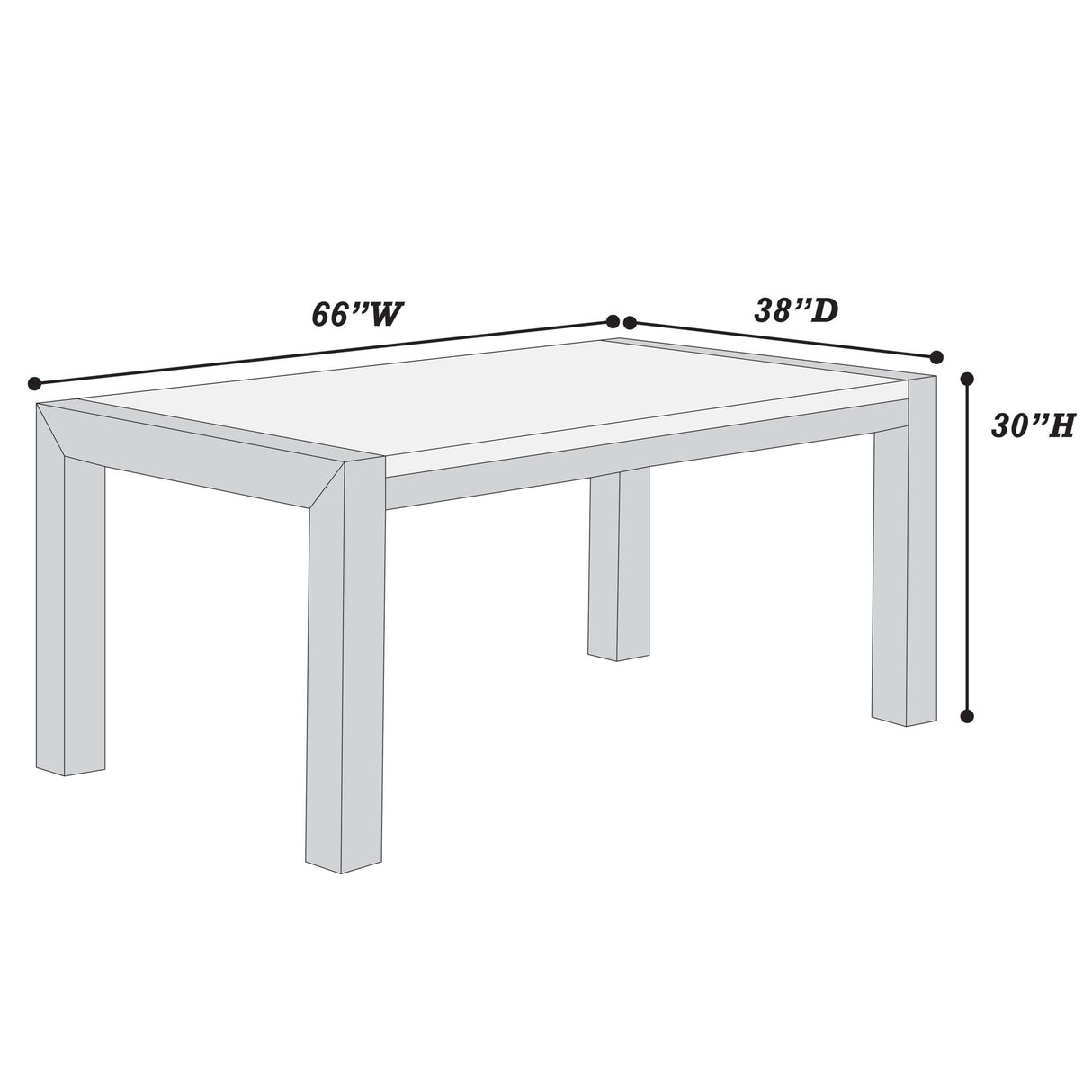 Dining Table - Charcoal / White / Charcoal