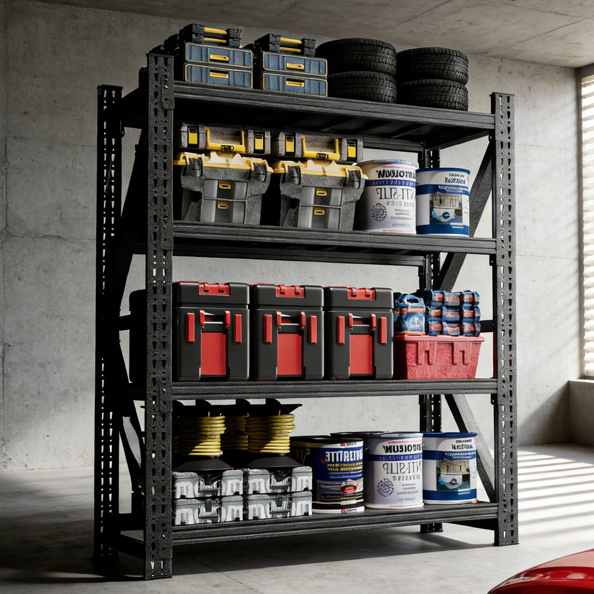 Heavy Duty 4 Shelf Garage Shelving Unit