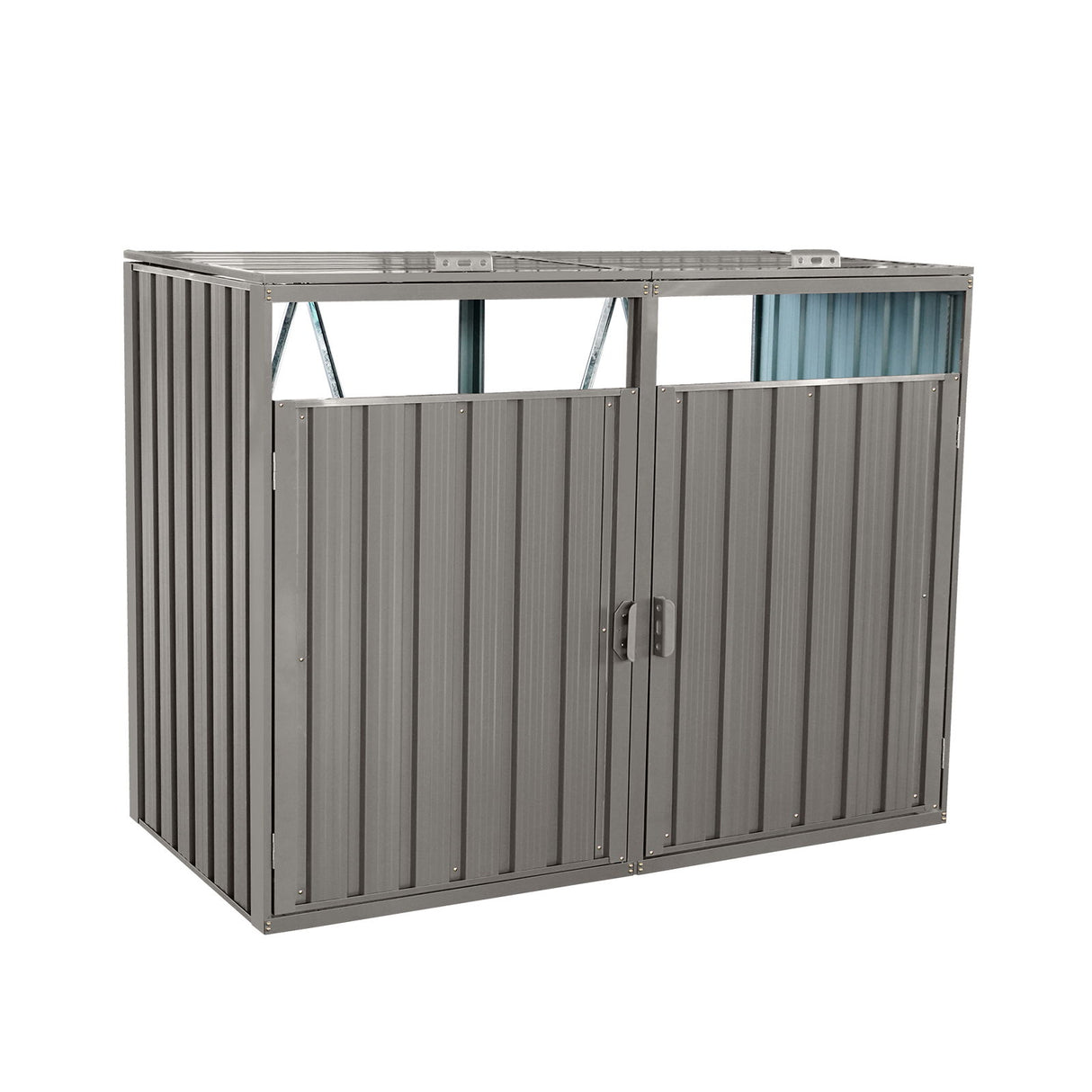 Garbage Bin Shed Outdoor Storage Building Weatherproof Galvanized Steel Housing