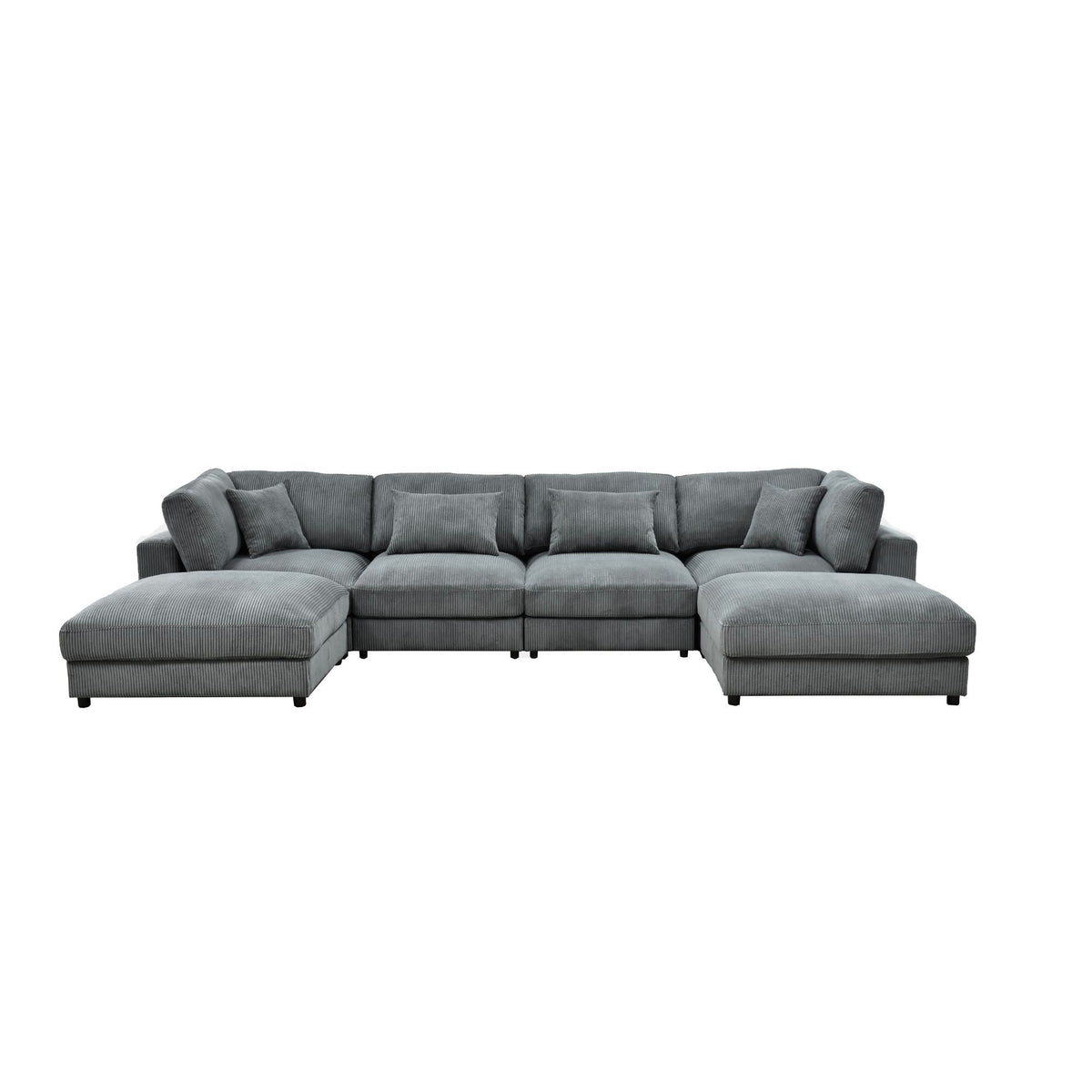 Upholstered Modular Sectional & Custom Configuration And Toss Pillows