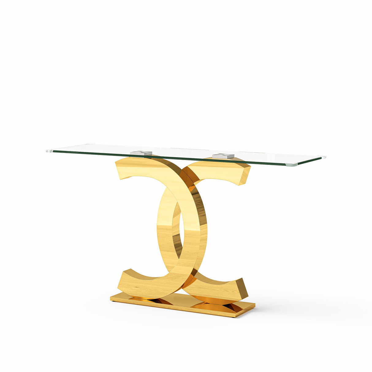 Dual C - Shaped Console Table