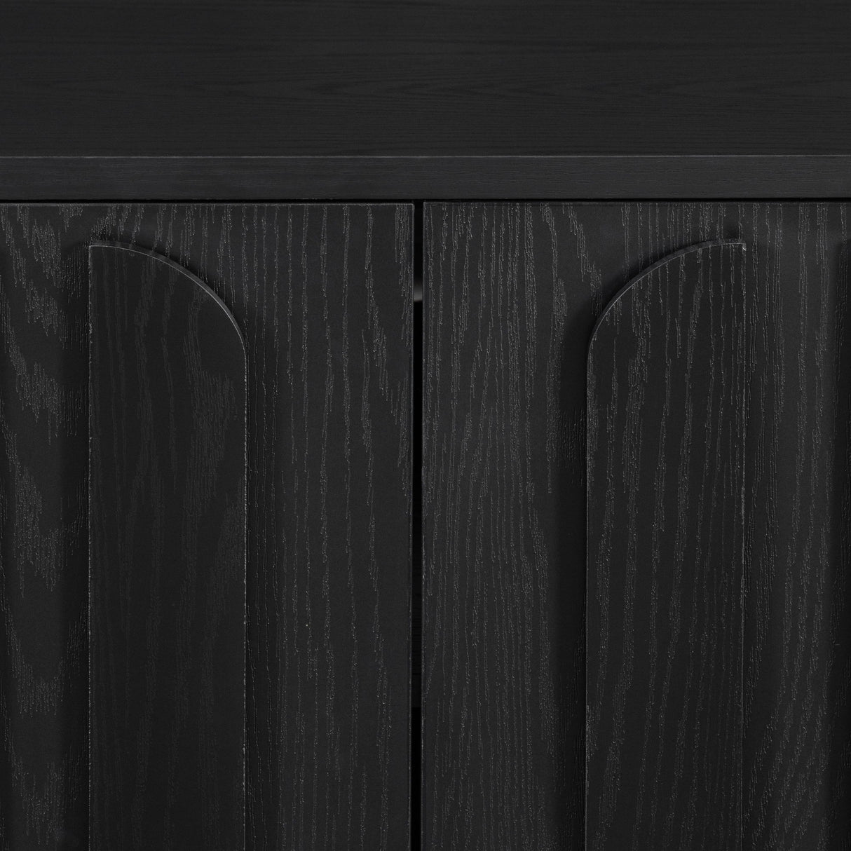 Farmhouse TV Stand, Storage Media Console With Adjustable Shelves & 3 Cable Holes