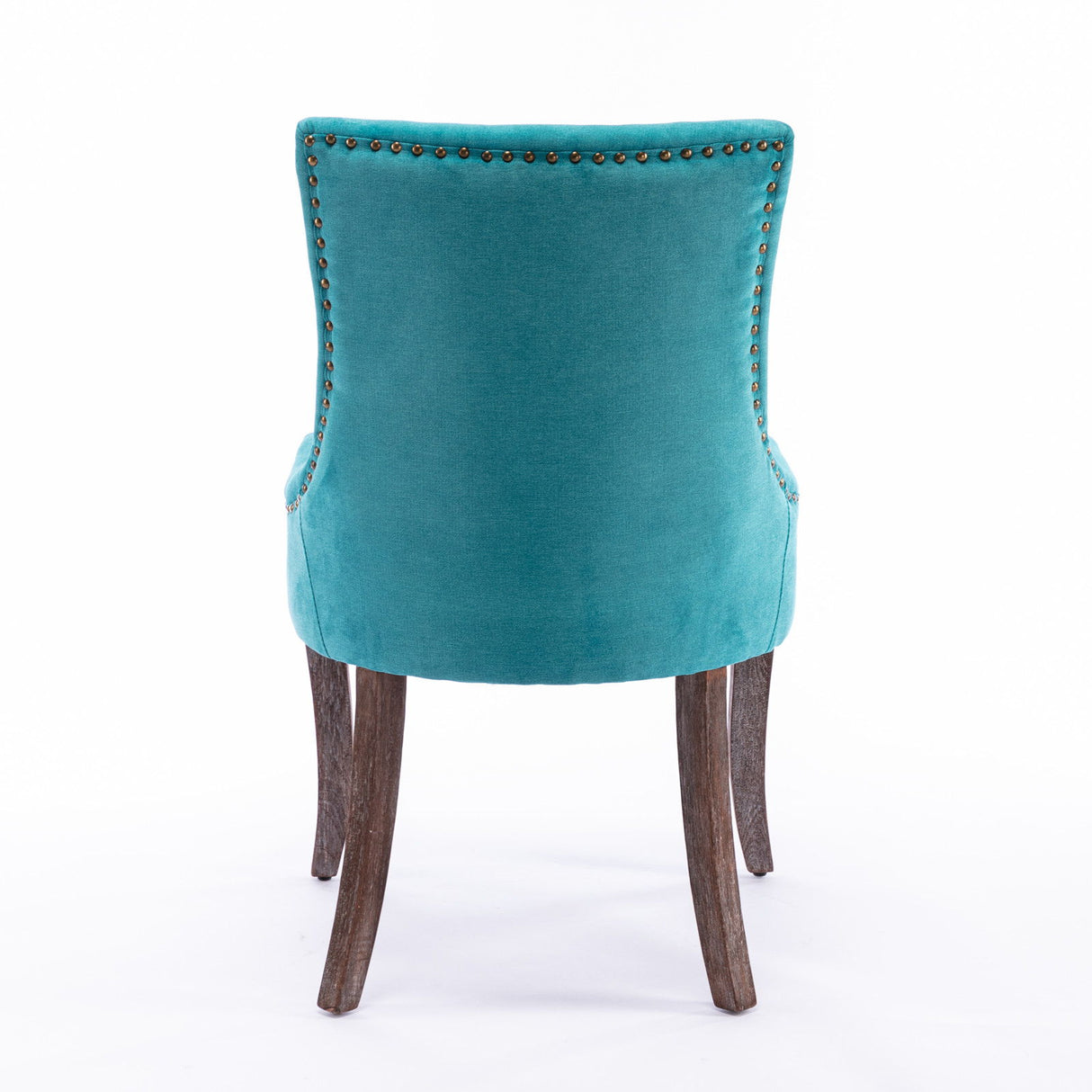 Ultra Side Dining Chair,Thickened Fabric Chairs With Neutrally Toned Solid Wood Legs, Bronze Nail Head (Set of 2) - Chair Sets - Alpine Outlets