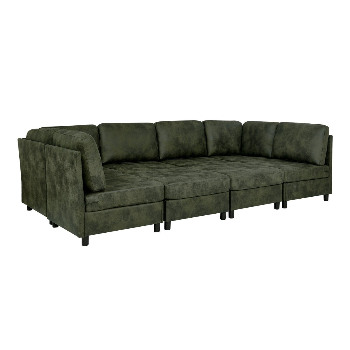 Upholstered Modular Sectional With Custom Configuration And Removable Cushions