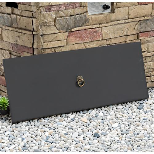 42-Inch Propane Gas Fire Pit Table 50,000 BTU Rectangular Concrete Fire Pit – Beige Multi