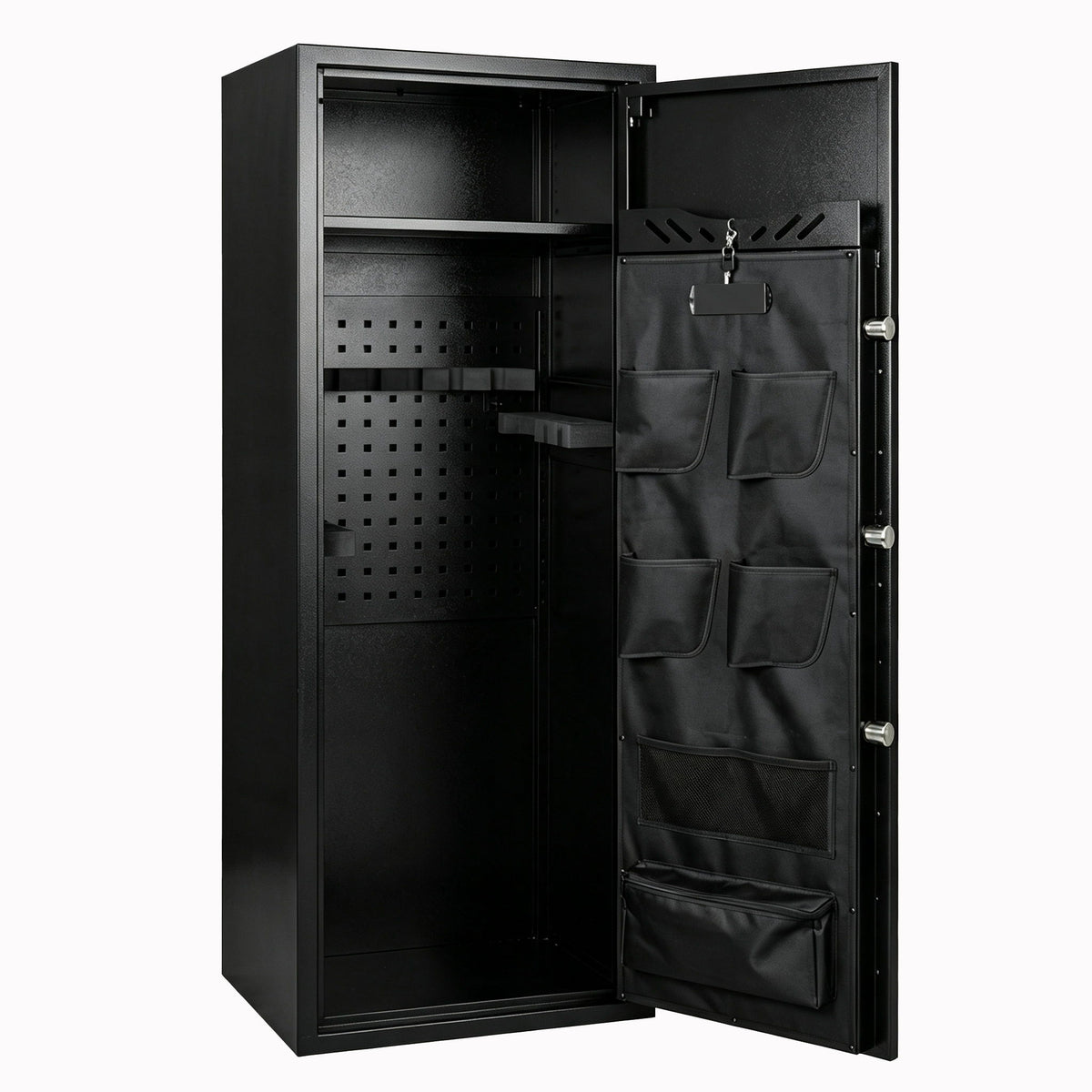 Rifle Safe, Biometric & Keypad Lock, Adjustable Gun Racks With Built In Alarm System