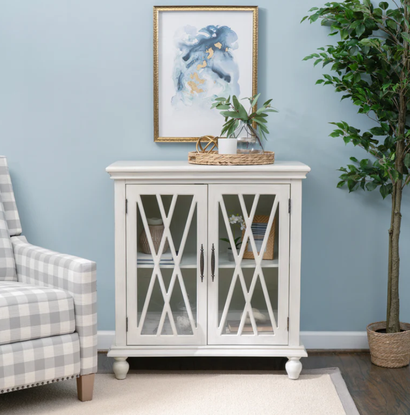 Slade Creamy White 2-Door Cabinet