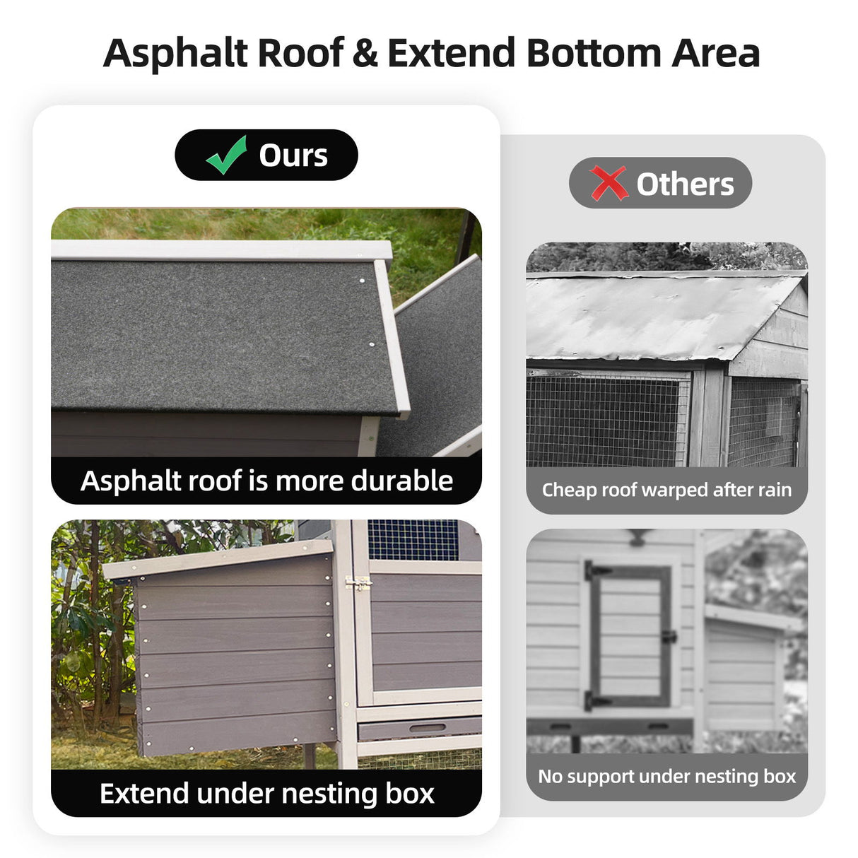 Large Outdoor Hen House With Run And Nesting Box Poultry Cage