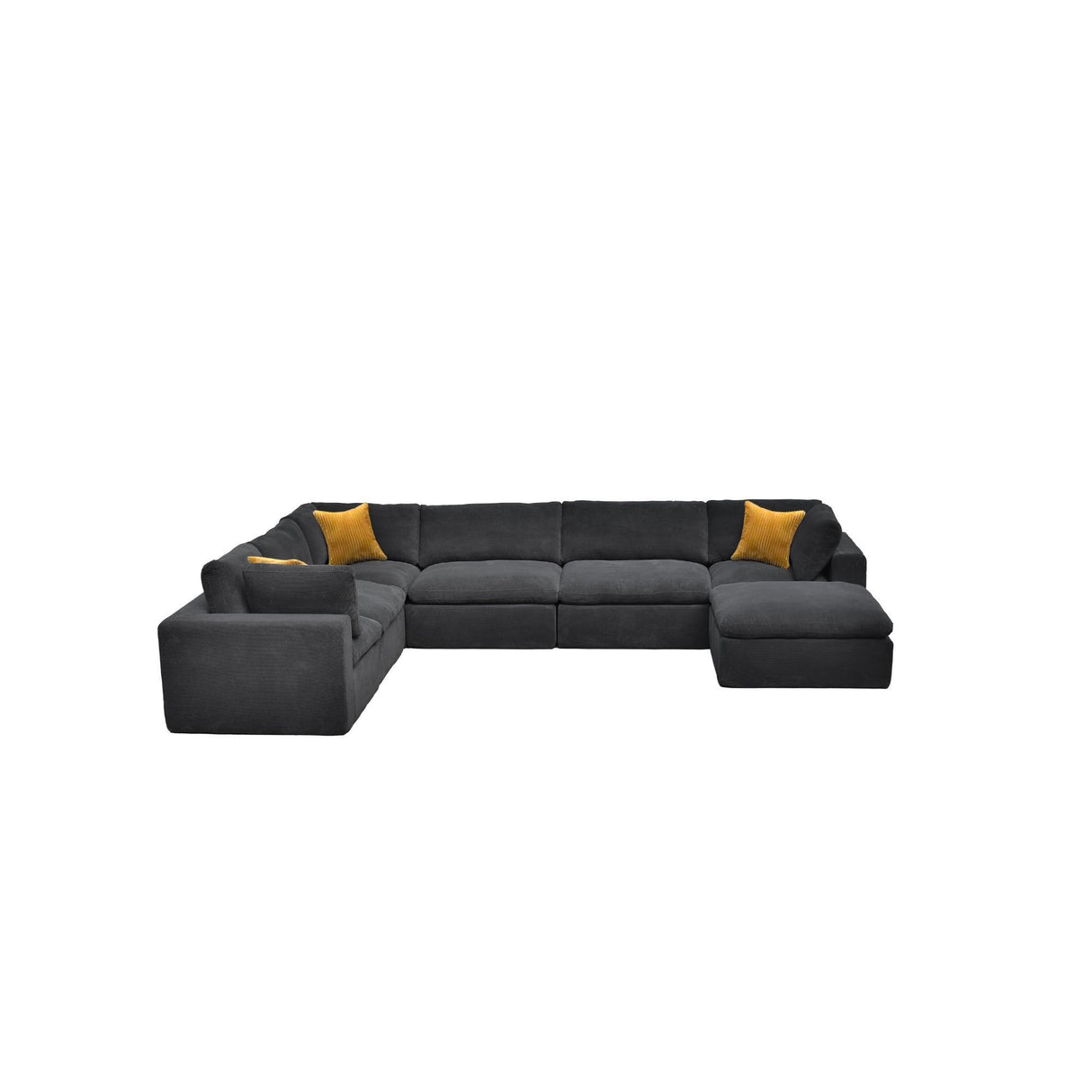 Custom Configuration Modular Sectional With Toss Pillows
