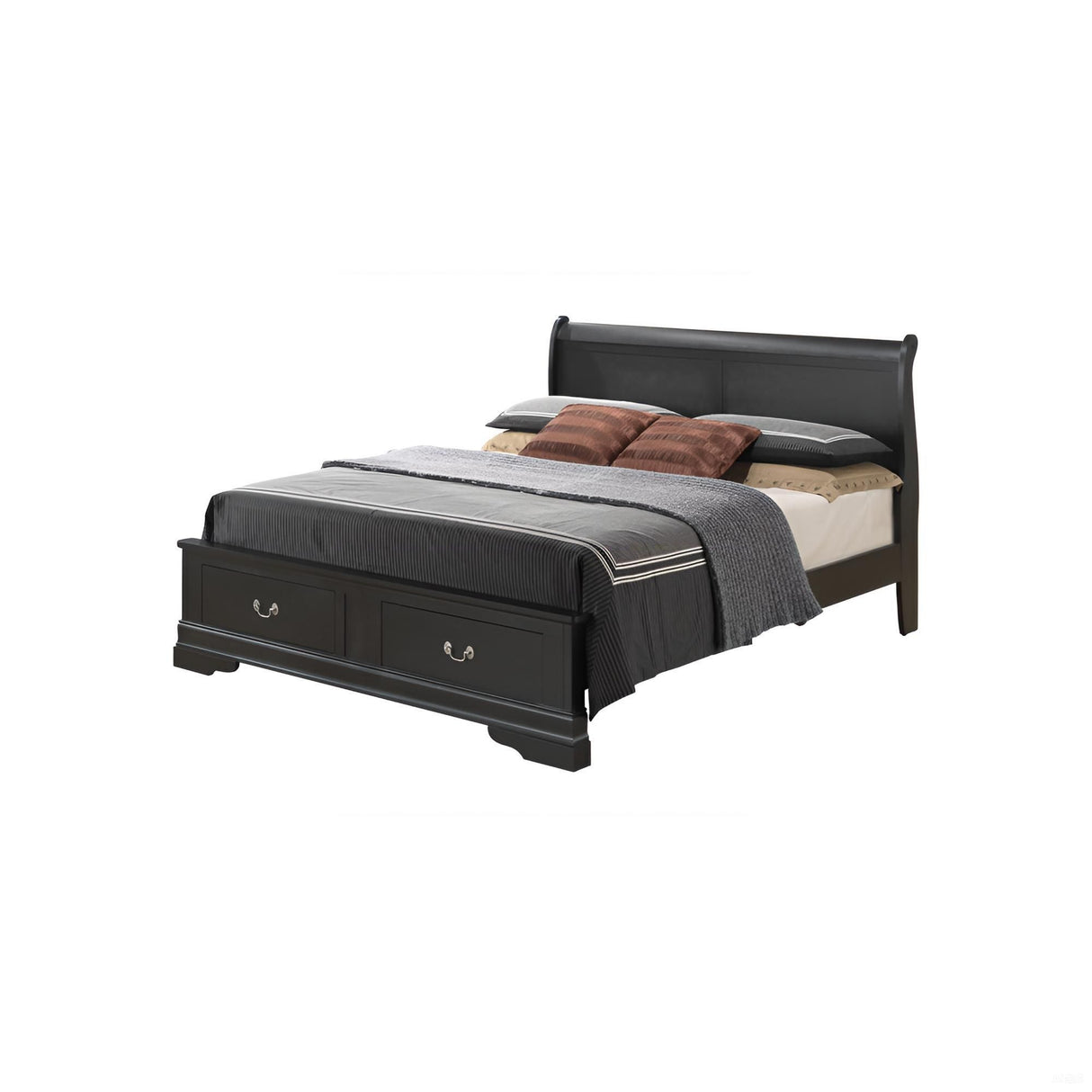 Upholstered Panel Sleigh Bed Design