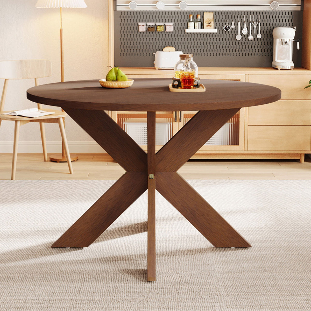Round Dining Table Kitchen Table - Cherry