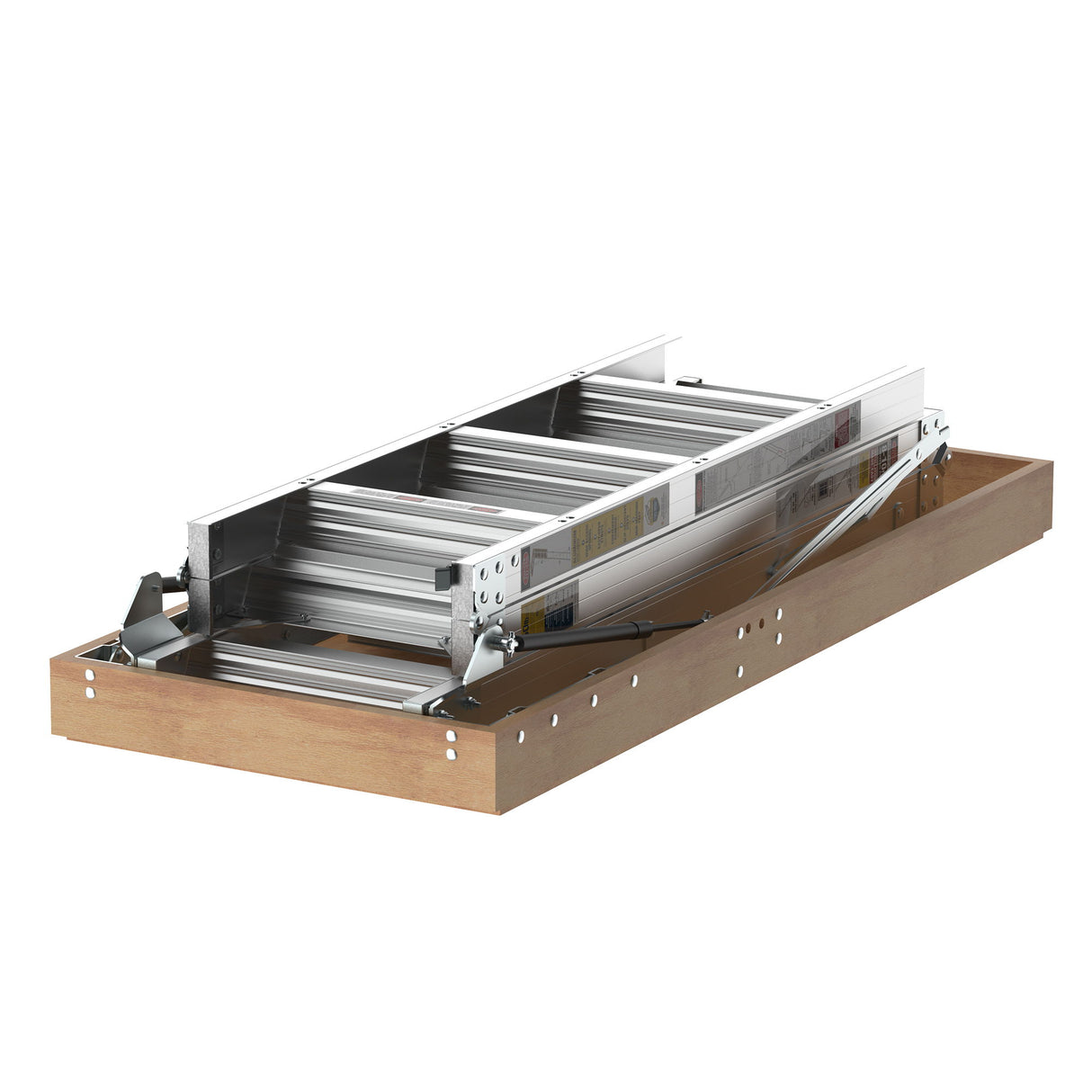 Aluminum Attic Ladder 350-Pound Capacity 22 1 / 2" x 54" Opening 7-10' Ceiling - Metallic Gray