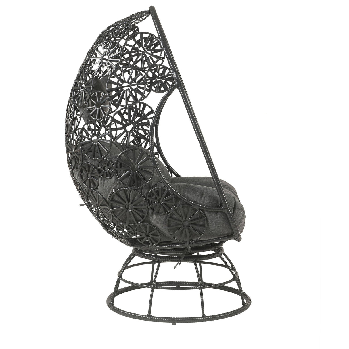 Hikre - Patio Lounge Chair & Side Table - Black / Charcoal