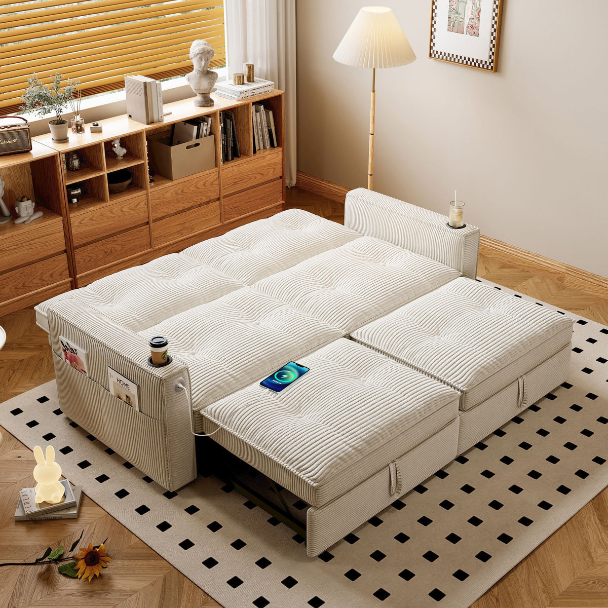 2 In 1 Convertible Sofa Bed For Living Rooms
