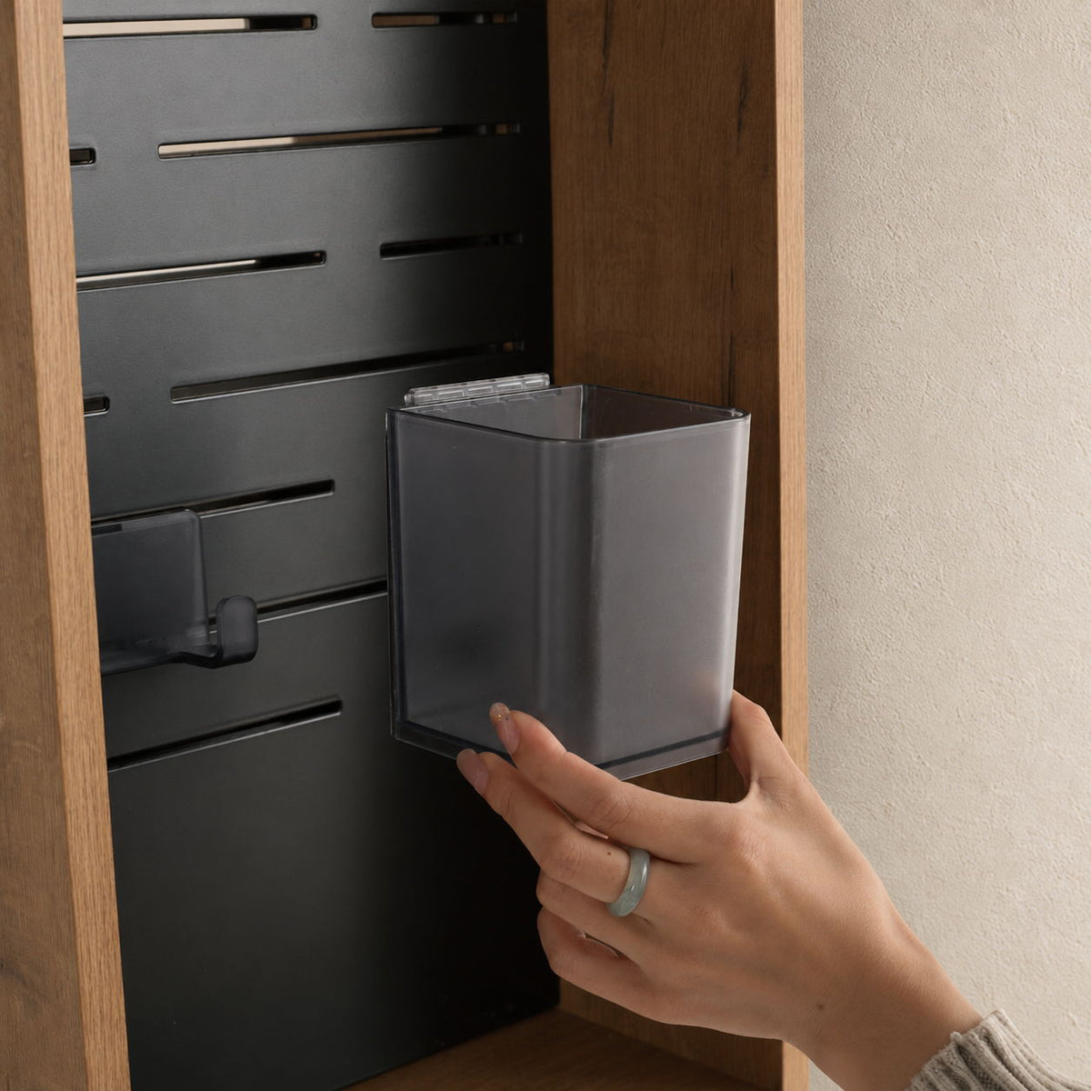 Wall Mounted Storage Cabinet With 4 Diy Accessories - Imitative Oak