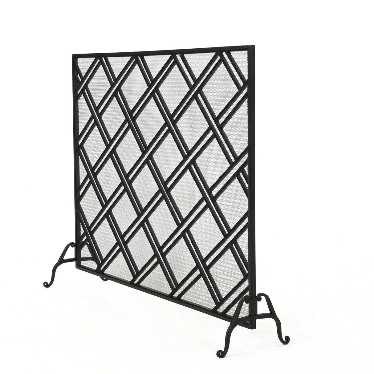 Elegant Design Fire Screen Protective Barrier Iron - Black