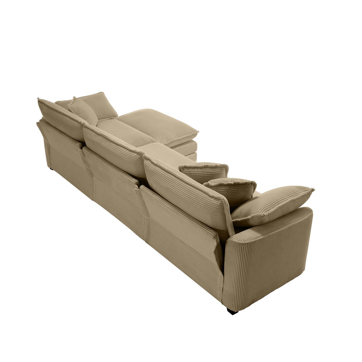 Oversized Modular Cushion Sofa With Ottoman, Low Back, Deep Seating Sofa Set