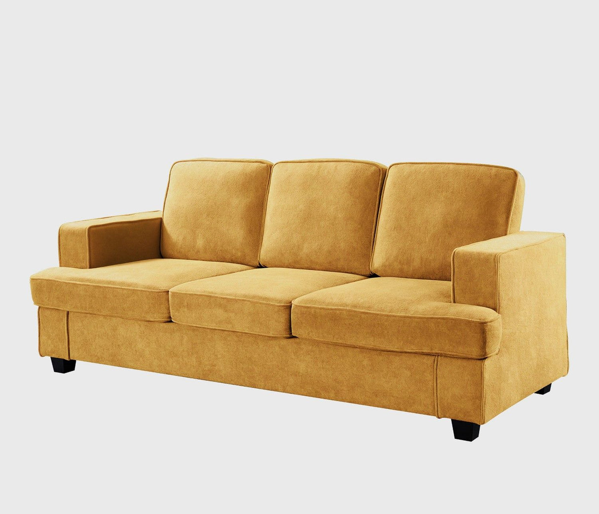 Modern Sofa, Comfortable 3 Seater Couch With Deep Seating, Loose Back Cushions, Wide Arms