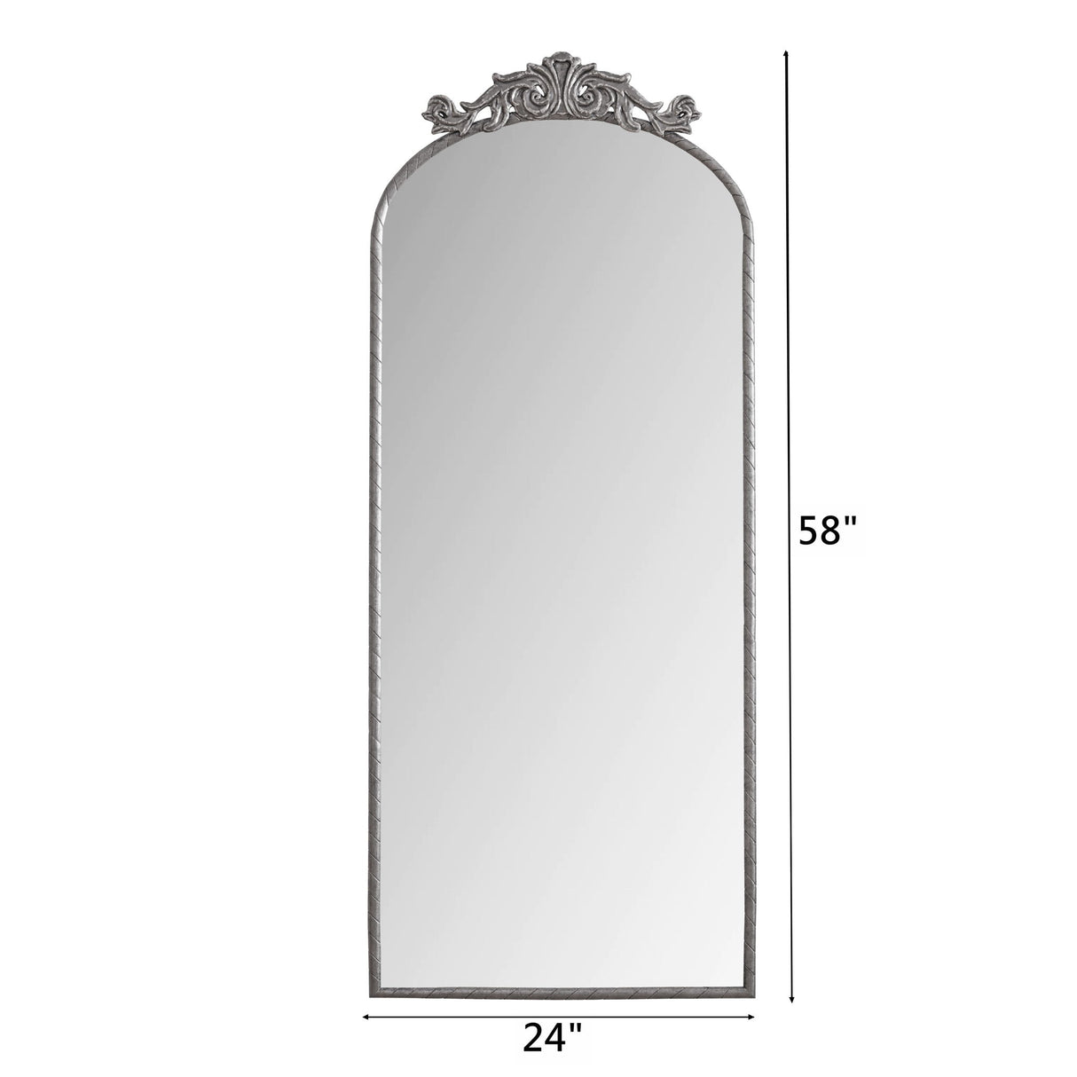 Vintage Arched Full Body Mirror, Wall Mounted For Living Room