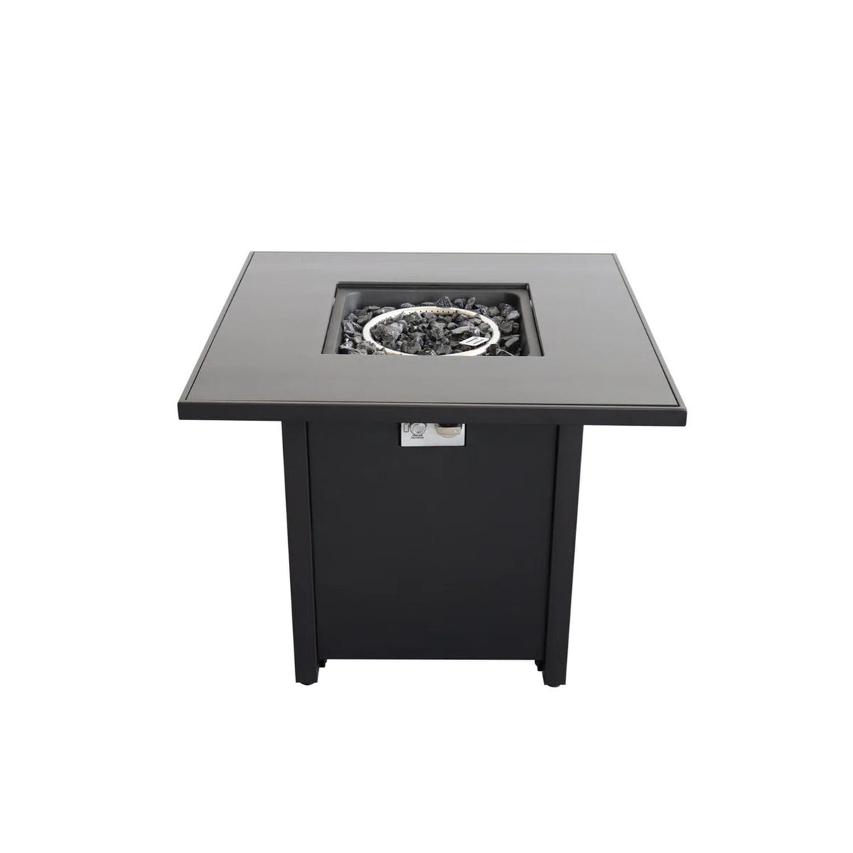 Powder Coated Fire Pit With Top - Black