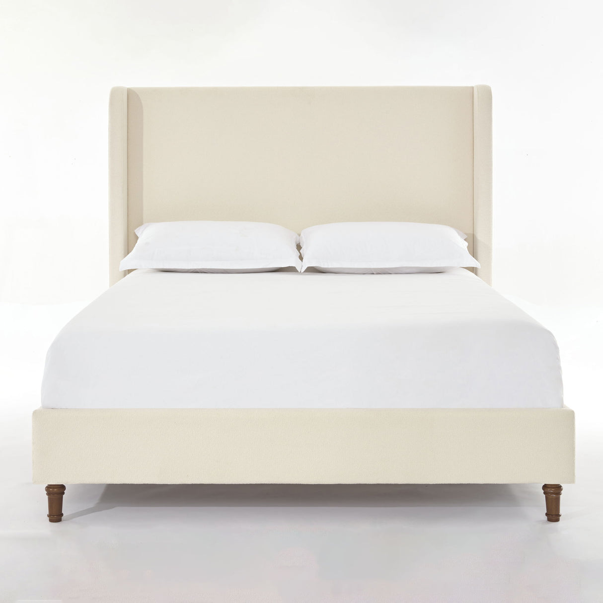 Harper - California King Size Tall Headboard Upholstered Bed - Ivory