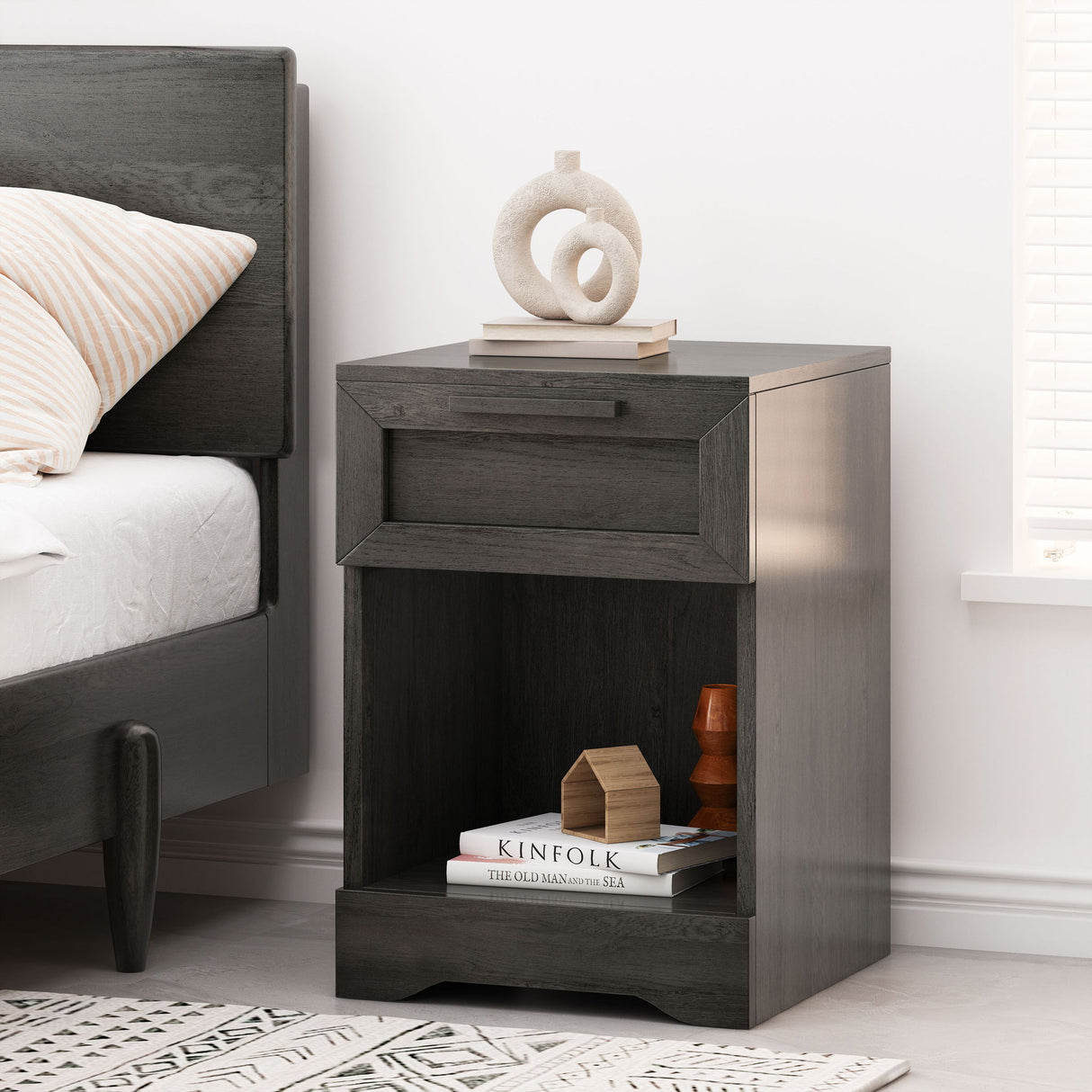 Broxon - Rustic Drawer Nightstand
