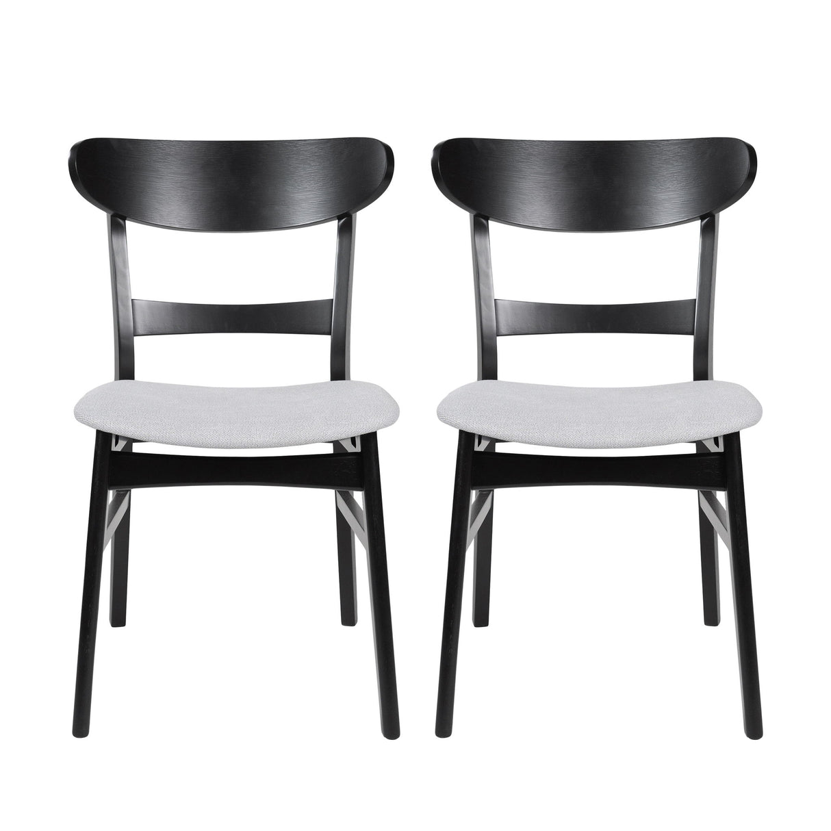 Mid Century Dining Chairs With Cushioned Seats And Wood Frame (Set of 2)