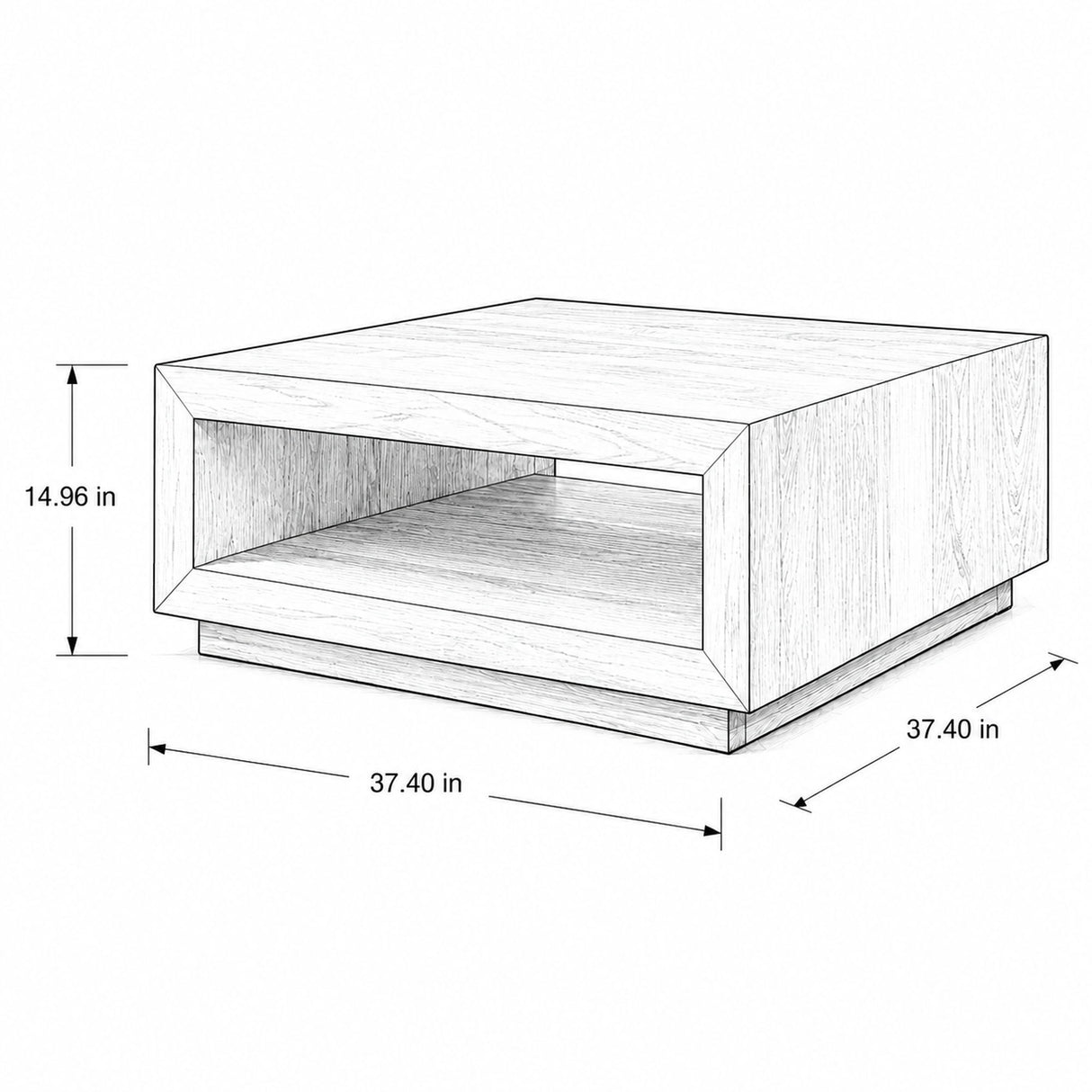 Low Profile Coffee Table - Brown