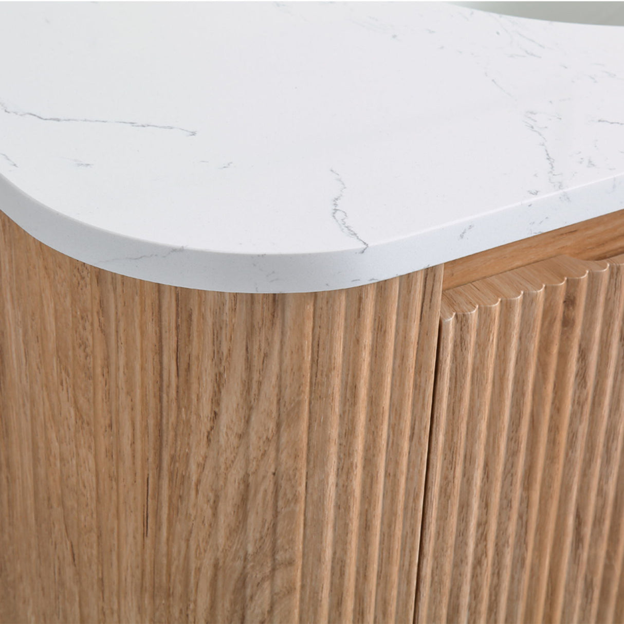 Wall Mounted Bathroom Vanity With Sink - Natural Wood