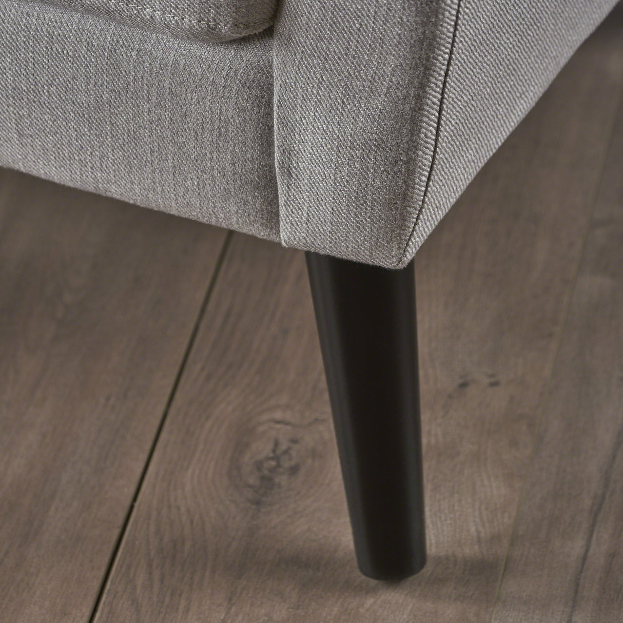 Radiantize - Upholstered Fabric Club Chair With Square-Off Back And Button Tufted - Light Gray