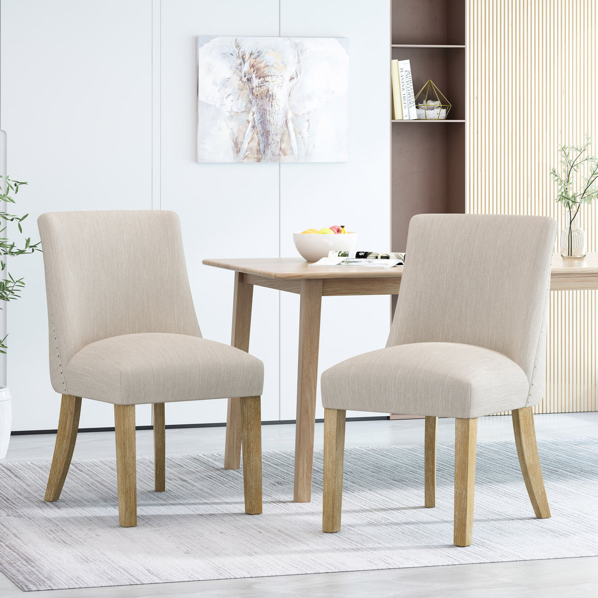 Classic Fabric Dining Chair - Beige