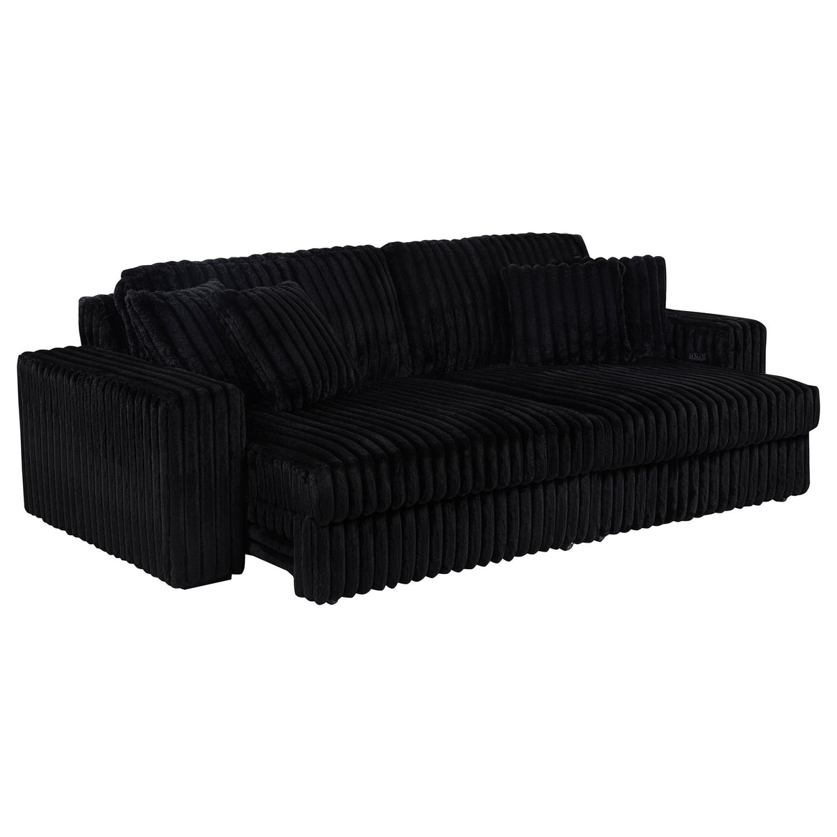 Clifford - Upholstered Dual Power Chaise Sofa - Black