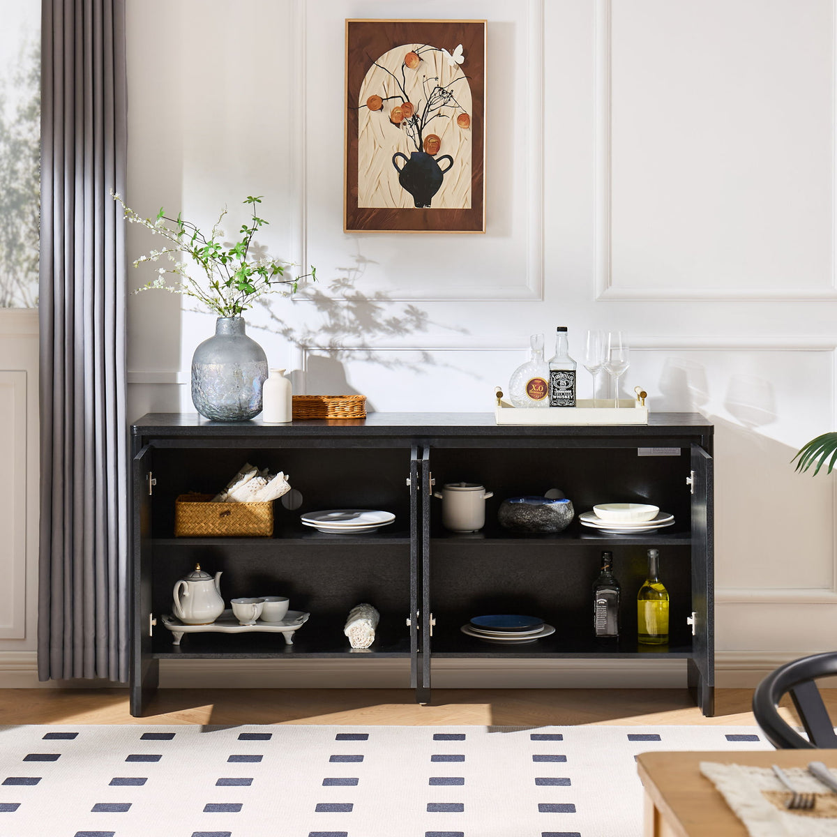 Sideboard Buffet Cabinet With Adjustable Shelves