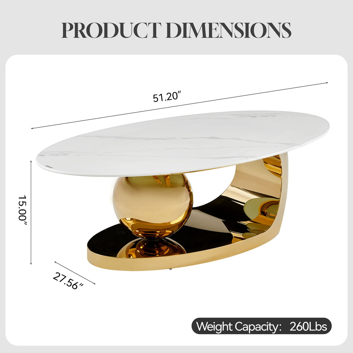 Oval Coffee Table With Geometric Precision