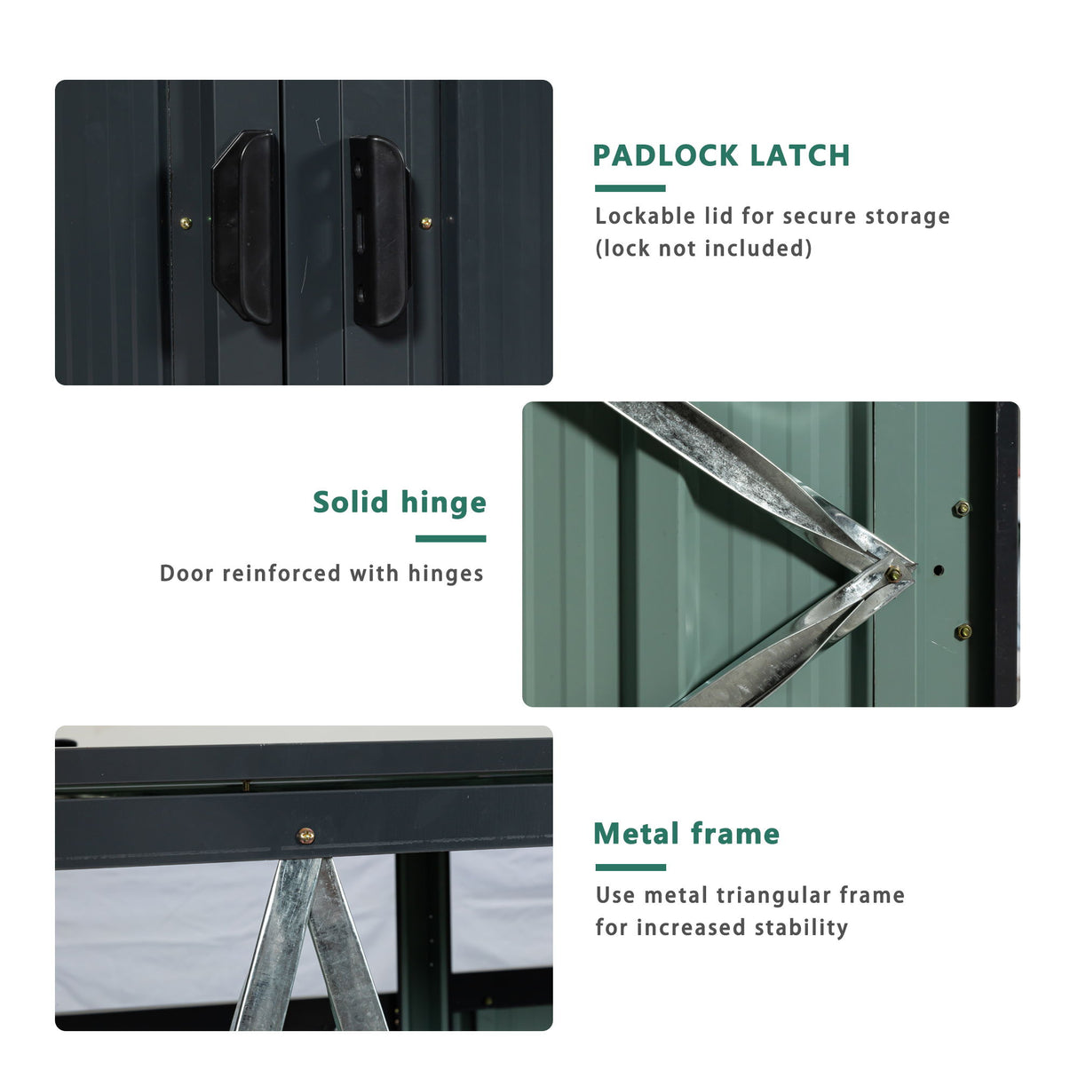 Garbage Bin Shed Outdoor Storage Building Weatherproof Galvanized Steel Housing