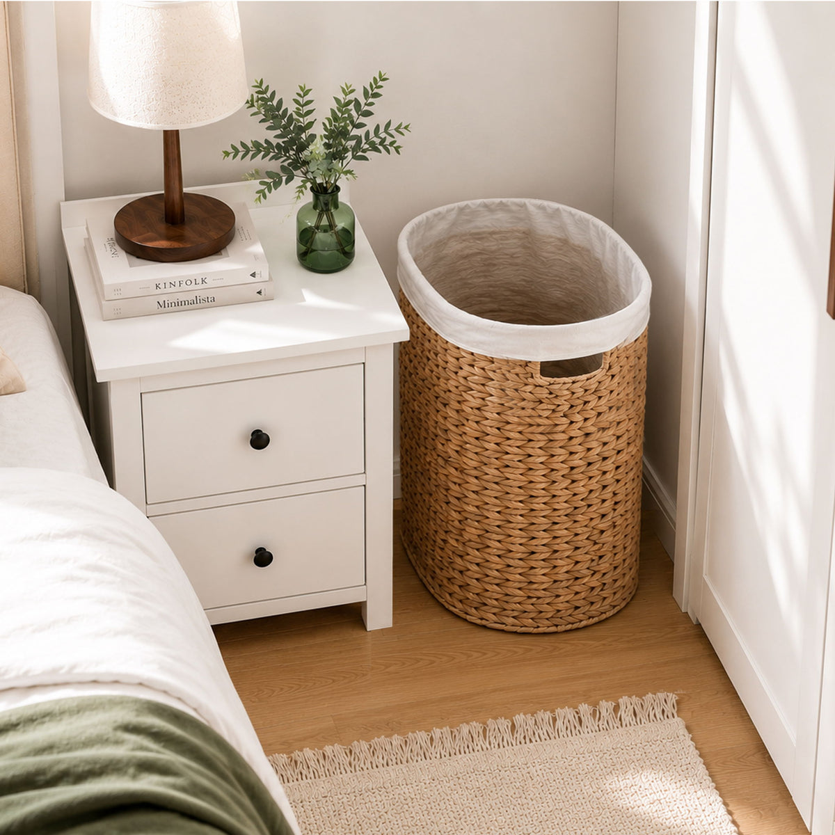 Ludmila - Full Oval Laundry Hamper - Light Brown