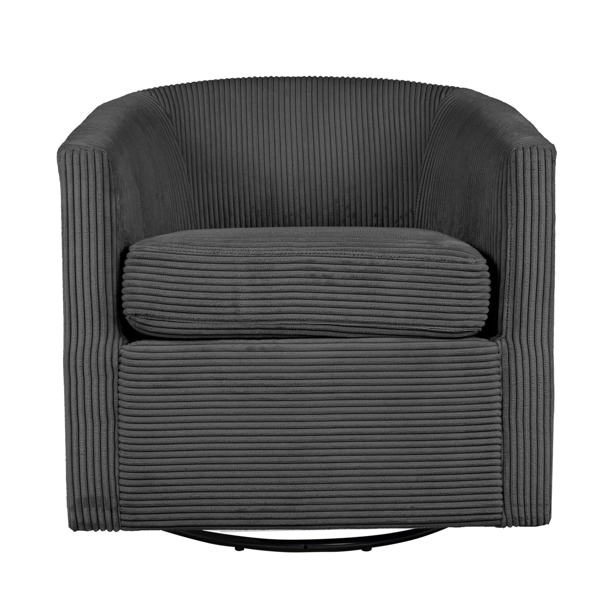 Swivel Accent Chair With U Backrest, Plush Cushion Living Room Furniture
