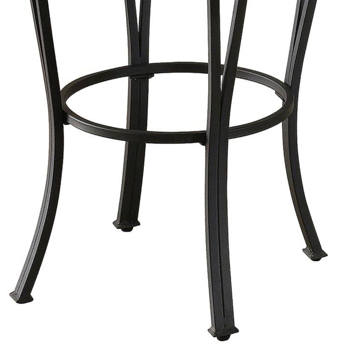 Swivel Bar Stool With Upholstered Seat - Black