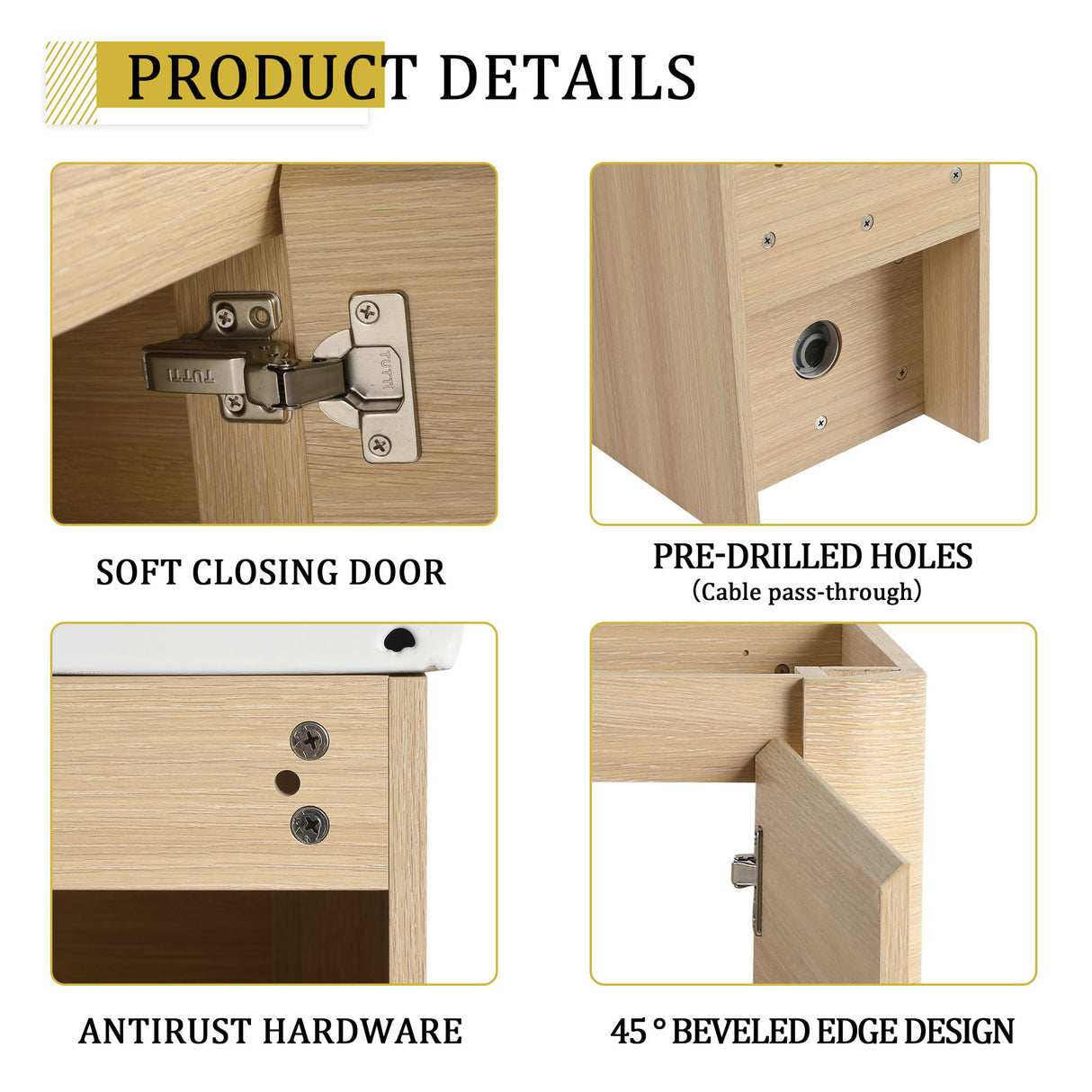 Wall Mounted Bathroom Vanity With Sink, Storage Shelves & Soft Close Door