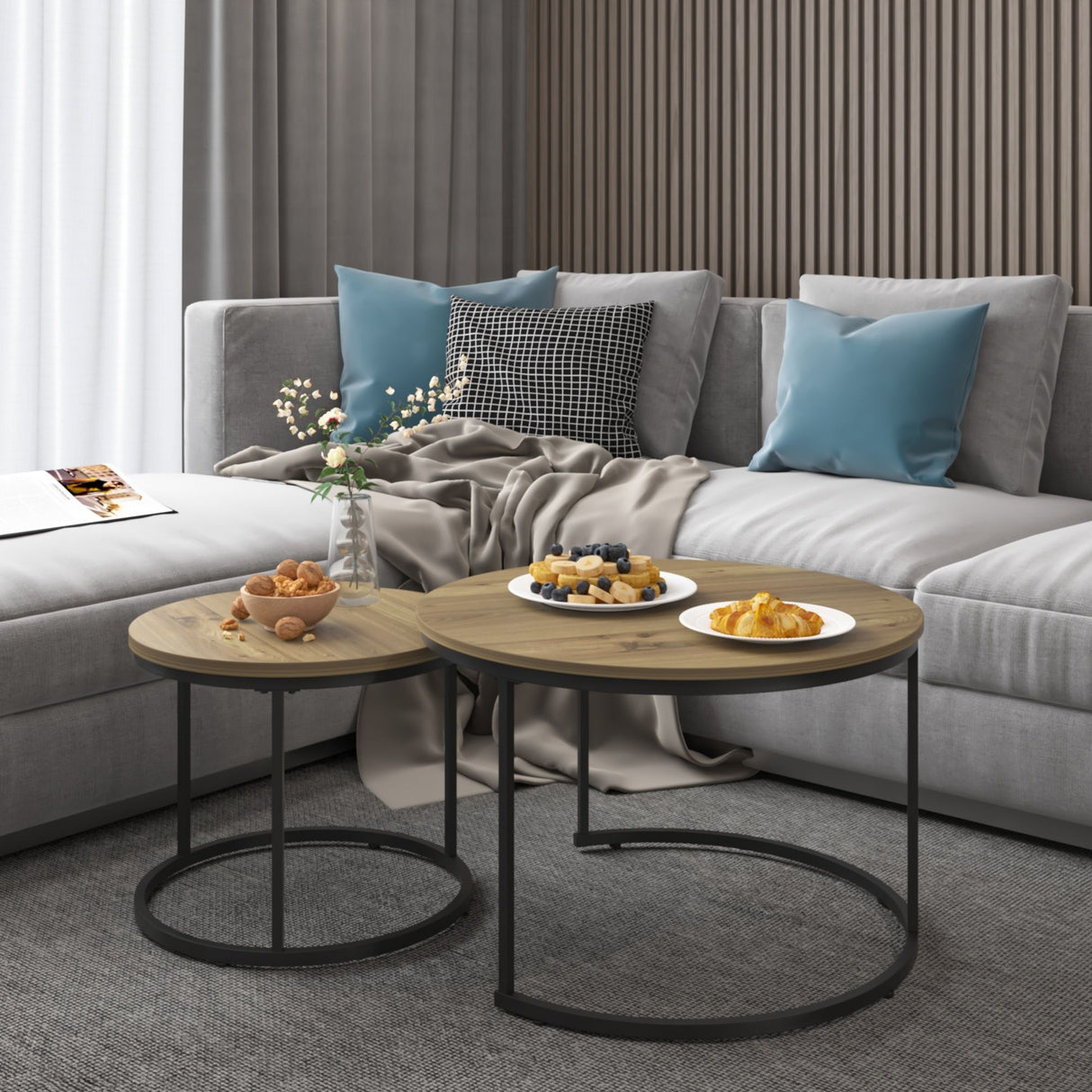 Round Nesting Coffee Table (Set of 2)
