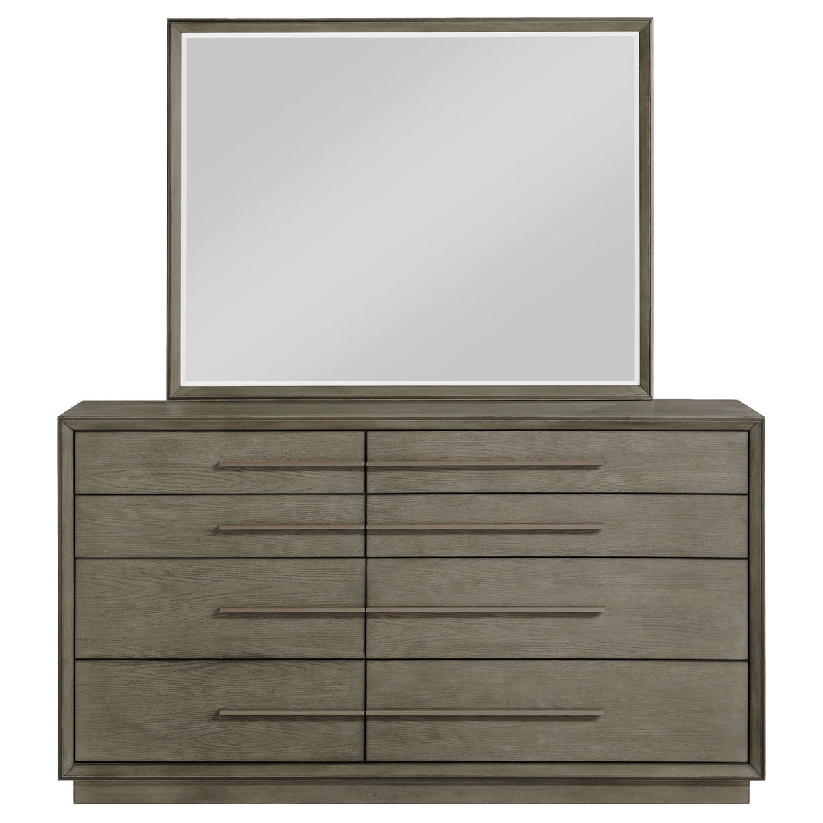 Prescott - 8 Drawer Dresser With Mirror - Brown