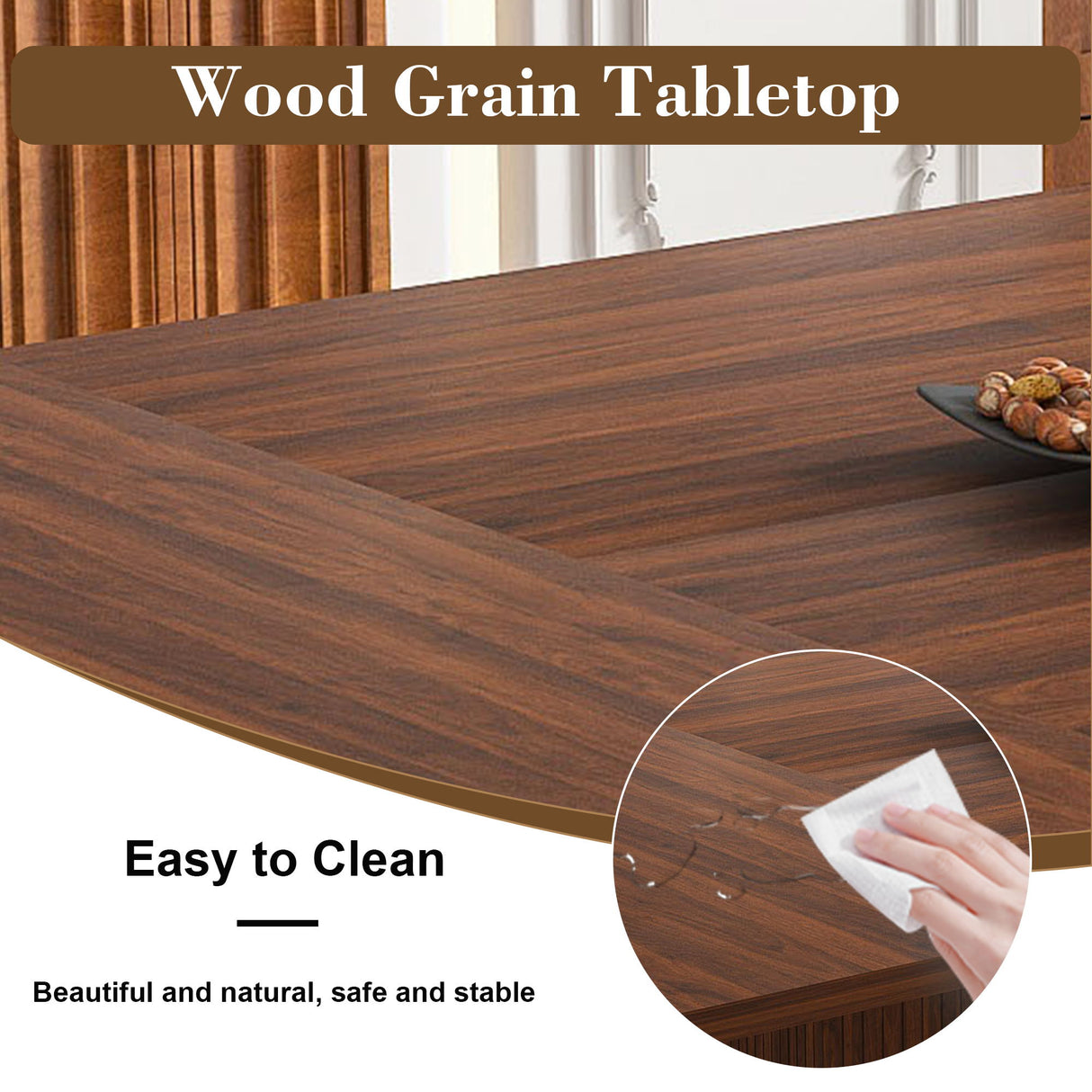 Rectangular Dining Table With Storage Base - Walnut