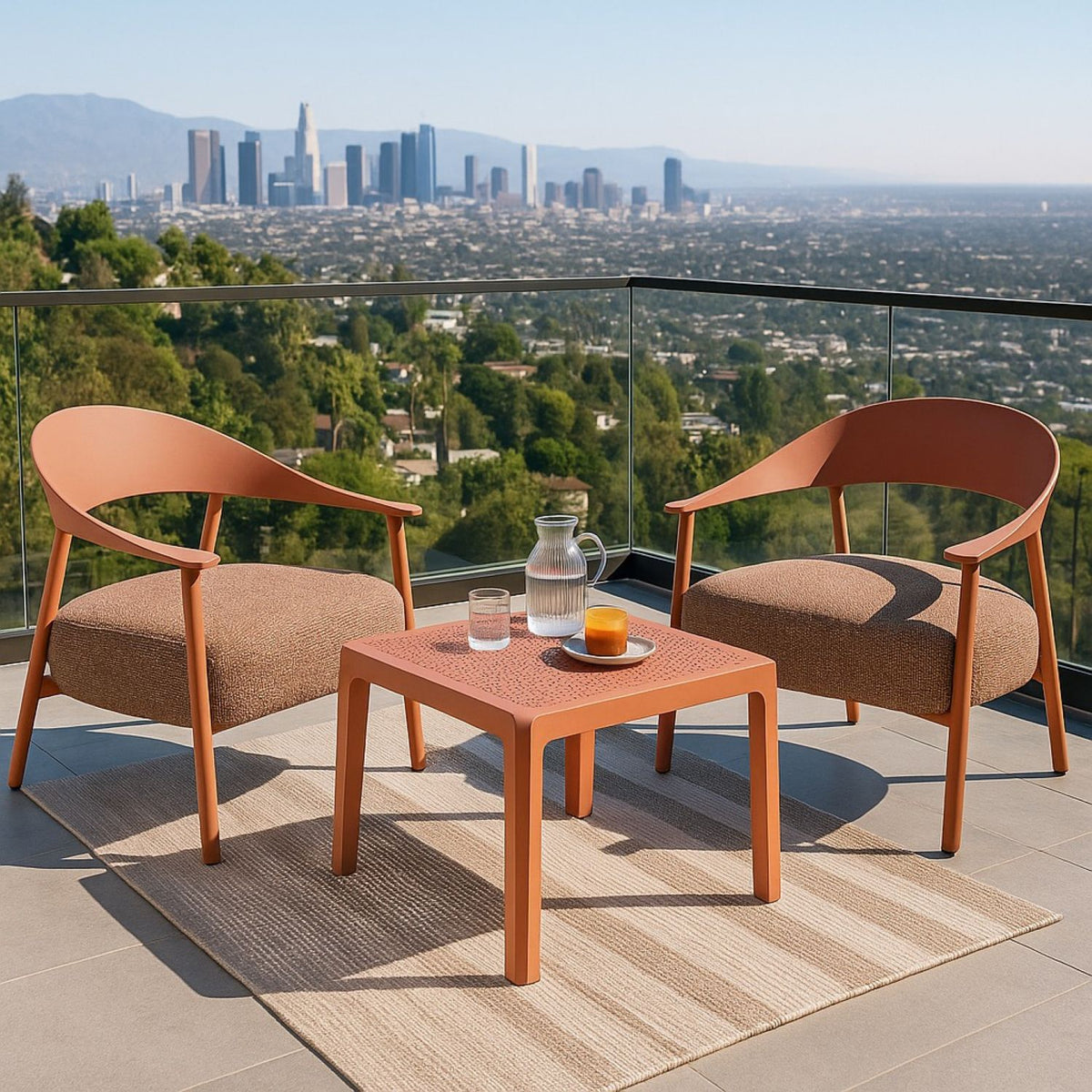 Furniture Set With Seat Cushions, Sturdy And Durable - Apricot Brow