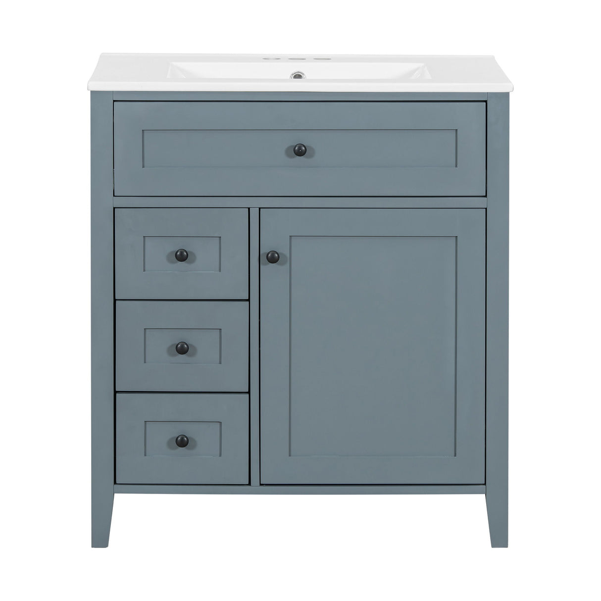 Bathroom Vanity With Sink, 3 Drawers And Adjustable Shelf, Freestanding Storage Unit