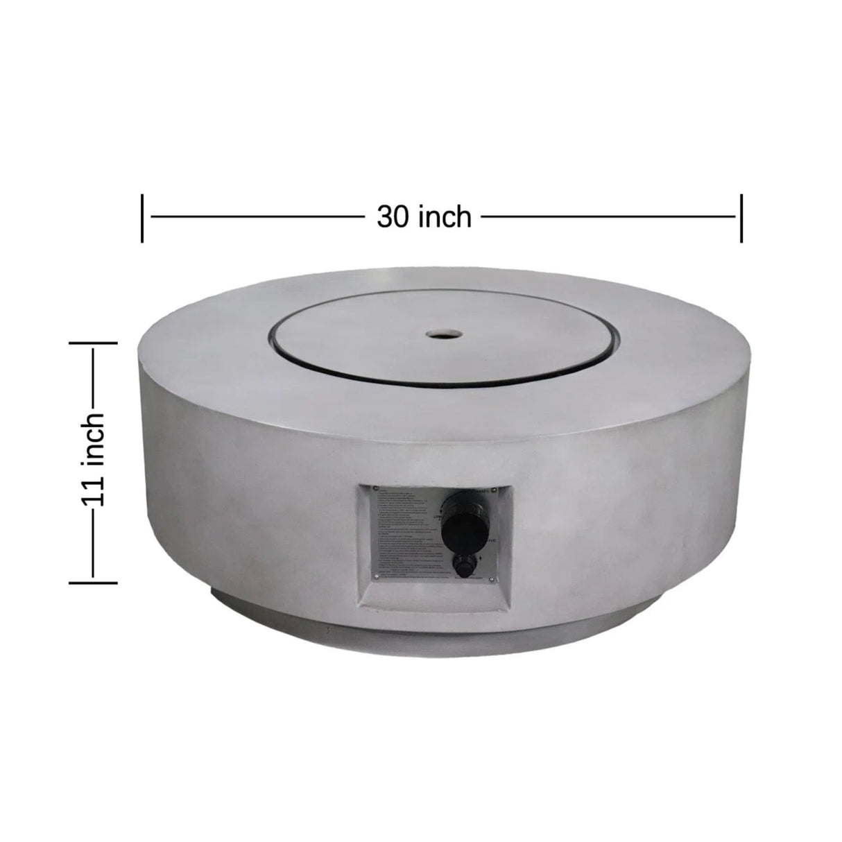Outdoor Fire Pit Table Propane Gas Heater Reinforced Cement 30x11in Gray