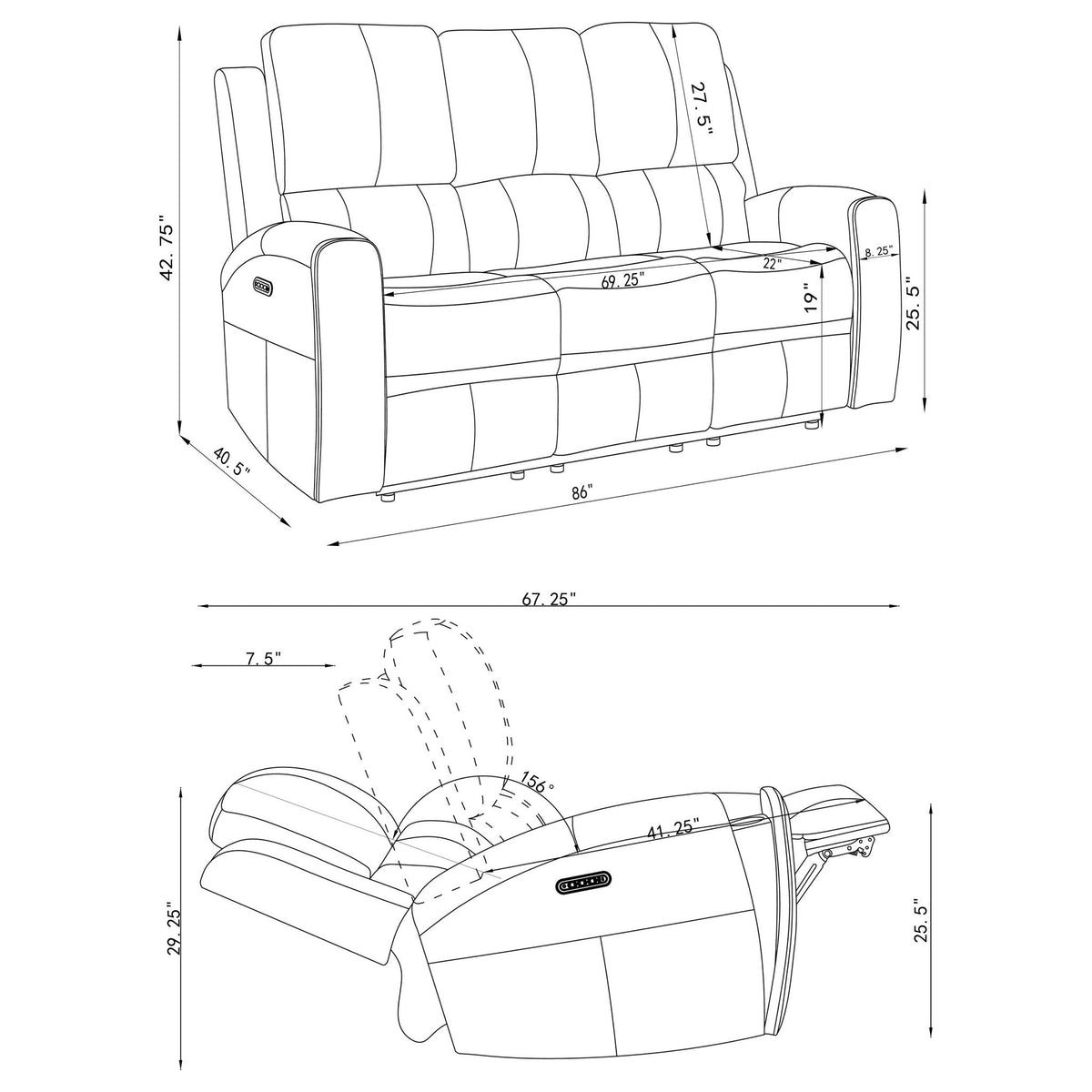 Boyce - Triple Power Reclining Sofa Set With Independent Headrest