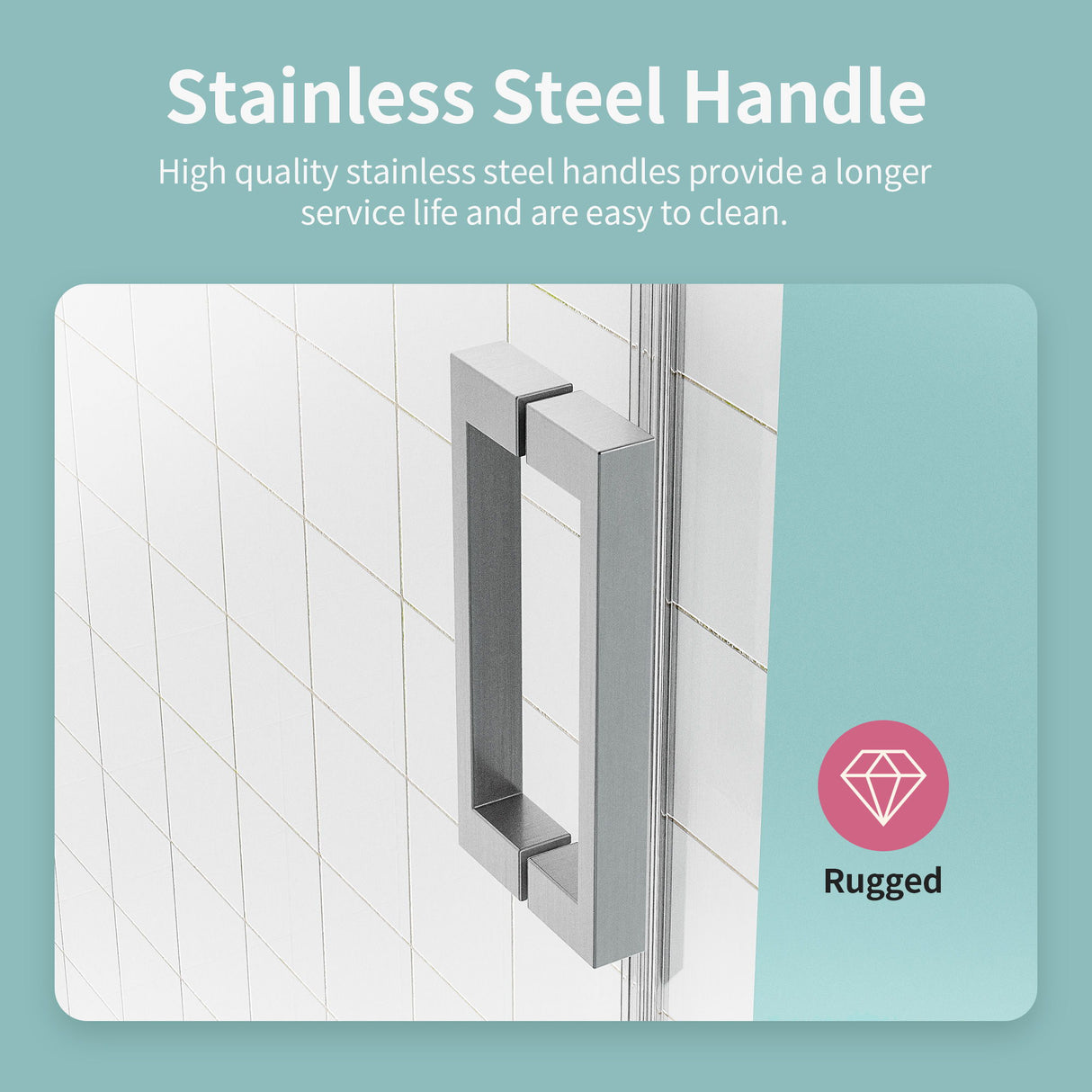 Frameless Sliding Shower Door With Soft Close - Brushed Nickel