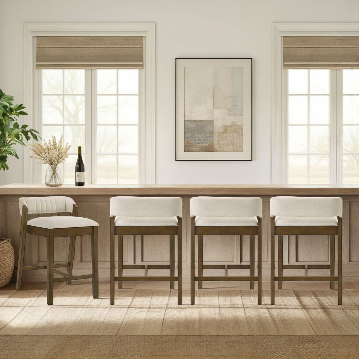 Landyn - 30" Sepia Brown Bar Height Rubberwood Barstool